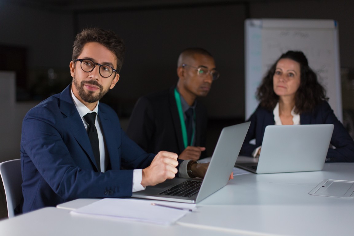 Person working on a laptop