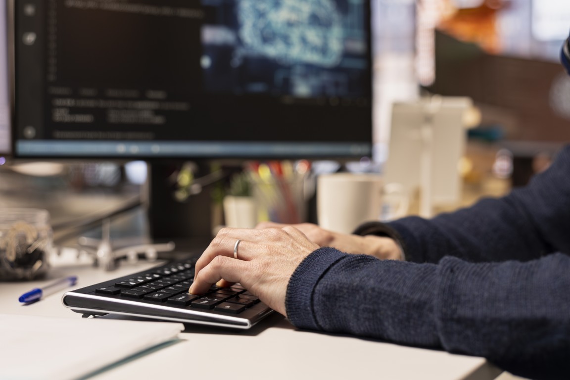 Typing hands